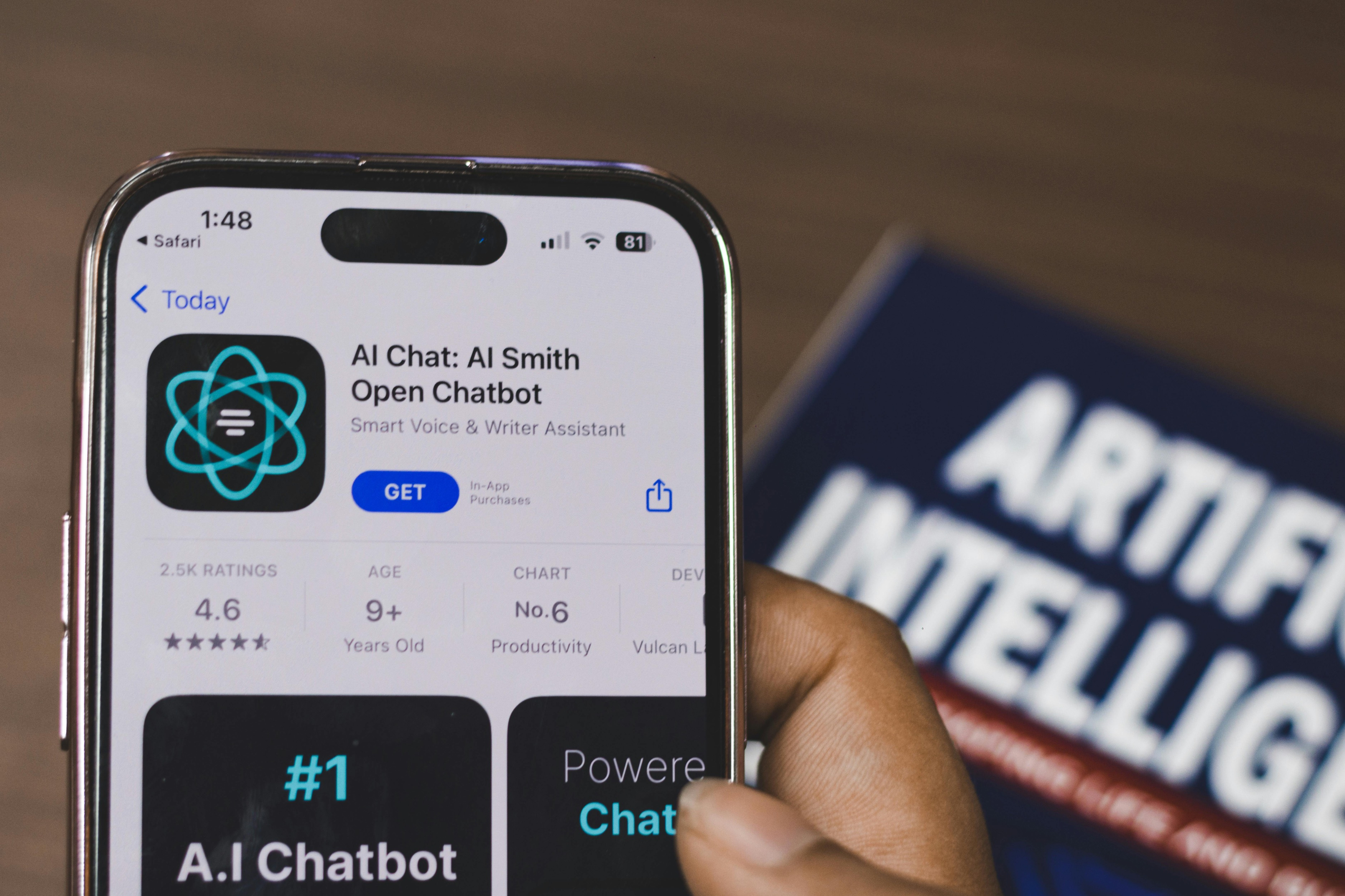 AI chatbot app on smartphone for local business automation